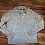 Silk Cashmere Moda International V Neck Collared Lightweight Shirt Gray Size M Photo 3