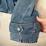 Sam Edelman Mesa High-Pile Fleece Collar Zip-Up Crop Denim Moto Jacket XS Photo 4