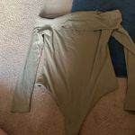 Afrm Ribbed Off Shoulder Bodysuit Size M Thong Long Sleeve Tan Size M Photo 9