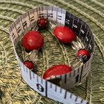 NWT Angelas Designs 3 stackableāhandmadeābraceletsāredāclearāandāsilver Red Photo 3