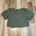 Toby & Olive Sleep In The Stars Olive Green Embroidered Puff Sleeve Size L Photo 2