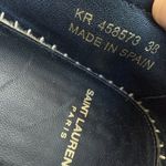 Saint Laurent Authentic Yves  YSL Logo Lambskin Leather Espadrille Nude Size 38 R Photo 9