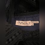 Amur  Navy Pleated Lace Pippa Dress Size 4 Photo 9