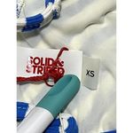 Solid & Striped  Lulu Top‎ Azure Stripe V-Neck Bikini Swim Top Navy Blue White XS Photo 3