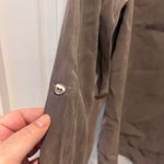 Chico's  Olive Khaki Green Button Down Long Sleeve Shirt Top Women's Size 2 12/14 Photo 5