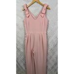 Elle Pink Sleeveless Bow Wide Leg Jumpsuit Size S Photo 4