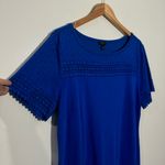 Talbots  Royal Blue Cotton Shirt Dress‎ Knee Length Size X-Large Petite Photo 2