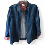 Allison Daley Vintage  blue denim jacket with plaid lining size 14 Photo 0