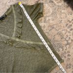 Veronica Beard  Olive Green Pima Cotton Ruffle T-Shirt XS Photo 6