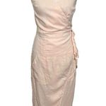 Vix Paula Hermanny Zoey Linen Midi Dress Nude Tan Wrap Style Women’s Size XS Photo 1
