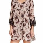 ASTR Anthropologie  The Label Floral Print Lace Babydoll Mini Shift Dress Photo 0