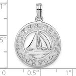 Sterling Silver Textured Turks and Caicos with Sailboat Pendant Photo 3