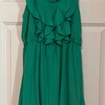 Women’s Francesca’s Collection Kelly Green Ruffle Front Adjustable Strap Dress M Size M Photo 0