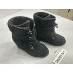 Womans Atwell Ankle Boots 7 Black Lace Up Lined Wedge Photo 1