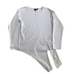 Theory Serah stretch cotton tie waist top baby blue size S long sleeve Photo 5