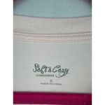 Soft & Cozy Loungewear Long Sleeve Top S Light Pink Cotton Blend White Photo 2