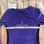 Bershka Women's Long Sleeves Fresh Vibes Purple Velvet Bodycon Dress Size XS Photo 9