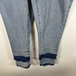 AZI New York Womens Jeans Size 6 Stretch Demin Patchwork Frilled Bottoms Crop Blue Photo 2