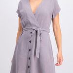 Sadie & Sage Women's Surplice Dress Color: Slate/Light Purple/Gray Size Small Gray Photo 1