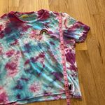 Aviator Nation  Tie Dye Rainbow Embroidered Short Sleeve T-Shirt Sz S Photo 7