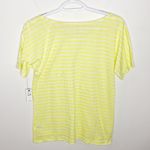 Talbots T by  cotton linen blend striped neon yellow t-shirt size XS Photo 1