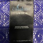 Catalina Purple Lace Beach Swimsuit Cover-Up~ Drawstring Ruched Sides~ L Photo 1