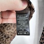 ASTR Lulus plunge Deep V leopard animal print bodysuit Sheer Textured Women's M Photo 4