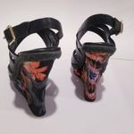 Cosmopolitan Black Floral Print Strappy Wedge Sandals Photo 2