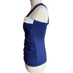 Anne cole Retro Navy Blue & White Halter Bandeau Tankini Top Size Small Photo 5
