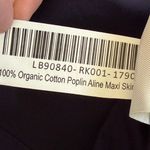 Quince NWT  Elegant 100% Organic Cotton Navy Blue Women's Maxi A Line Skirt Sz L Photo 9