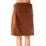 Free People Brown Corduroy High Waist Slit Zipper Mini A-Line Skirt Size 12 Photo 2