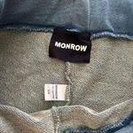 monrow revolve blue faux jean worn in wash drawstring sweat shorts xs Photo 2