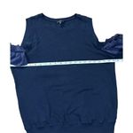 Clu Womens Navy Blue Off the Shoulder Sweater Top Sz M Ruffle sleeves Size M Photo 6