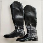 ZARA Flat Tall Black Riding Boots w/ Buckles Womens Size 7.5 38 7053/301 Shoes Photo 3