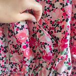ZARA Floral Bomber Jacket Womens Size M Pink floral bomber Jacket Full Zip Up Photo 2
