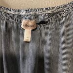 Willow + Root  Black and White Striped Flutter Sleeve Blouse Photo 2