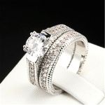 Boutique NEW 2pc Set 2 Carat Solitaire Diamond Engagement Wedding Photo 6