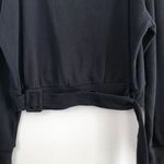 BP New Belted Hem Sweatshirt Soft Fleece Pullover Black Photo 6