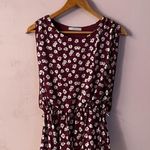 Papaya Burgundy Floral Blouse EUC Size S Photo 2