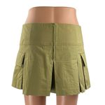 ZARA Women's Green High Waisted Pleated A Line Cargo Skort Skirt Shorts Size S Photo 2