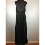 Carmen Marc Valvo  Plisse Jumpsuit 14 Black Beaded Belt Wide Pleated Leg V Neck Photo 6