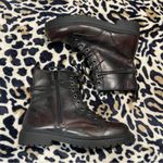 SO  black & burgundy ombre combat boots Photo 1
