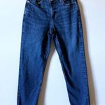 American Eagle  Dark Blue Criss Cross Mom Straight Jean Size 2 REG Photo 2
