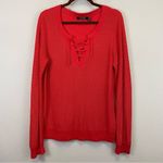 Ralph Lauren Lauren ‎ Lace Up Pullover Knit Long Sleeve Sweater Size Large Photo 1
