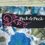 Peck & Peck  Blue Floral Print Fitted Button Down Shirt size Small Photo 2