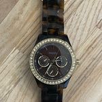 Fossil Ladies Watch Crystal Accents Bronze Copper Dial Tortoise Shell Bracelet Photo 3