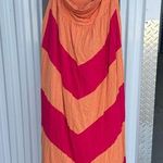 Vibrant Orange and Pink Chevron Maxi Dress Size XL Photo 0
