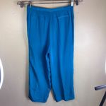 WinterSilks Womens 100% Silk Wide Leg Turquoise Blue Pant Size Petite Large Photo 4