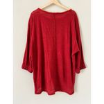 Sundance  Ariane Top 100% Linen Dolman Sleeve Fringe Red Orange Small Oversized Photo 5