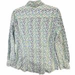 J.Crew Button Up Shirt Womens S Blue Green Floral Cotton Poplin Smart Casual Photo 5